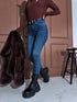 "RIVER DJ2392" denim PUSH-UP pants - dark blue